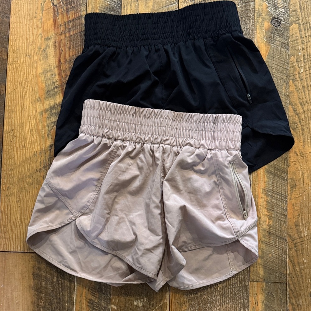 Women's Black and Tan Shorts